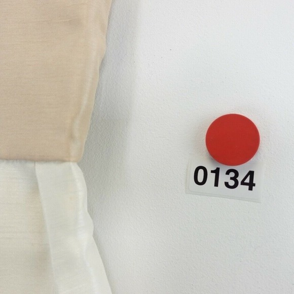 Flower Girl Dress Kids 6 Cream White Pleated 3D Flower Colorblock RUSTANETTE - Picture 12 of 12